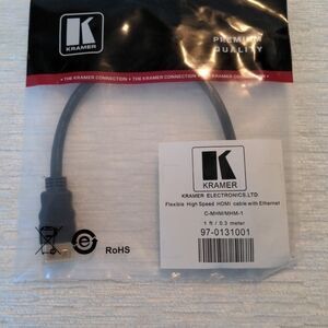Kramer 1ft  High Speed HDMI Cable